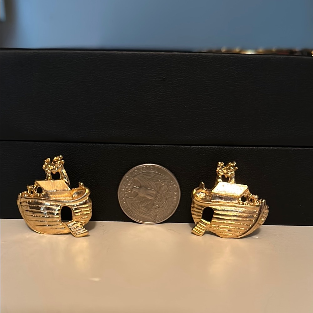 Gold Noah's Ark Earrings
